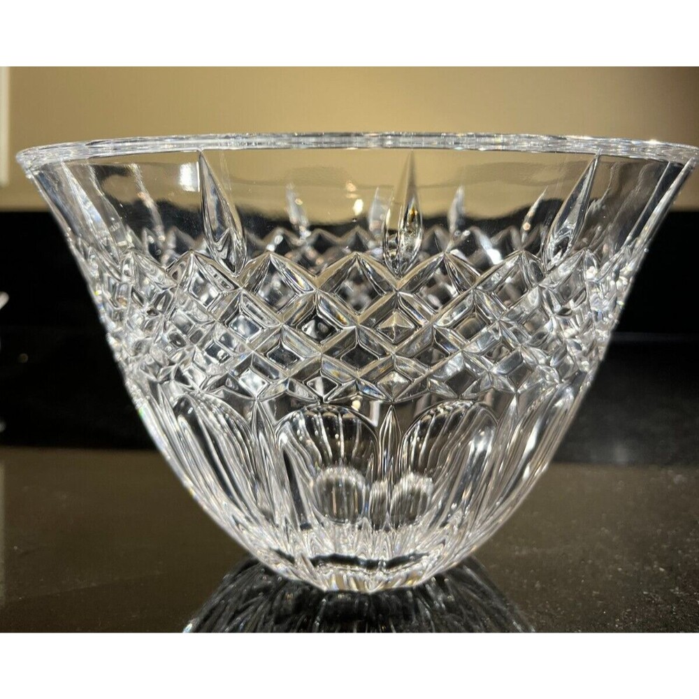 WATERFORD Marquis SHELTON Cut Crystal 8" Bowl Signed RETIRED Clean